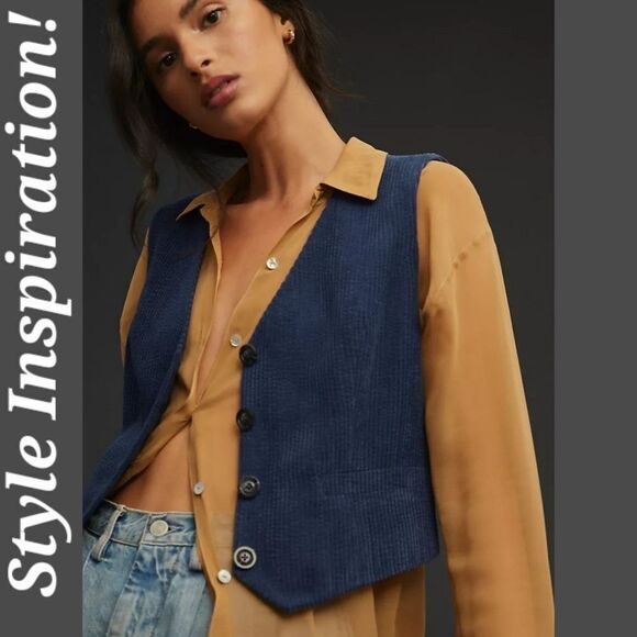 Woolrich Full Zip Heirloom Wool Blend Pinstripe Vest Size Large - Picture 7 of 7